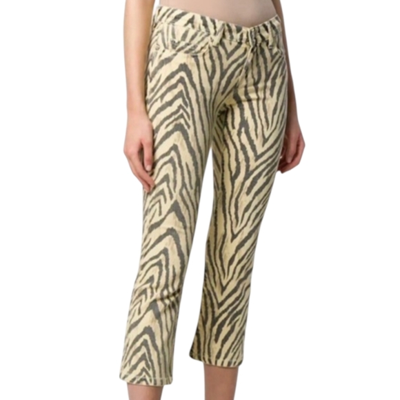 New Current/Elliott The Ruby Crop Jeans natural zebra print. NWT - Picture 9 of 14